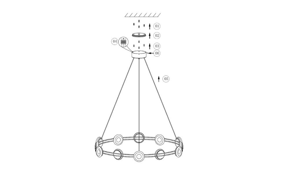 Люстры - изображение №6 "Подвесная люстра Yo-yo D1000*H175/1800 12*LED*4W"  на www.Angstrem-mebel.ru